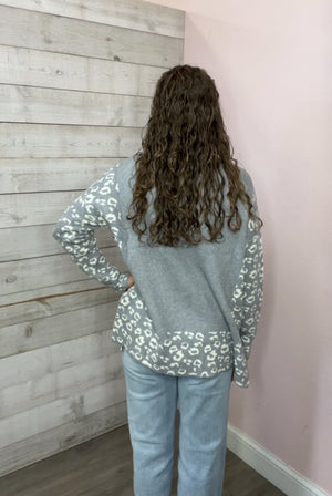 "Go All In" Leopard Contrast Sweater *FINAL SALE*