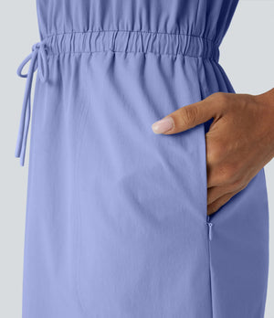 "Worth the Risk" Water Repellent Blue Dress