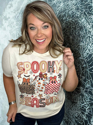 "Spooky Season" Cream Graphic Tee Pre-Order