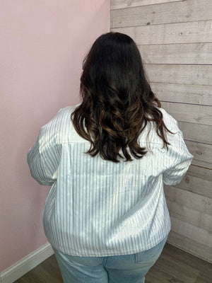 "Major Charisma" White Striped Jacket