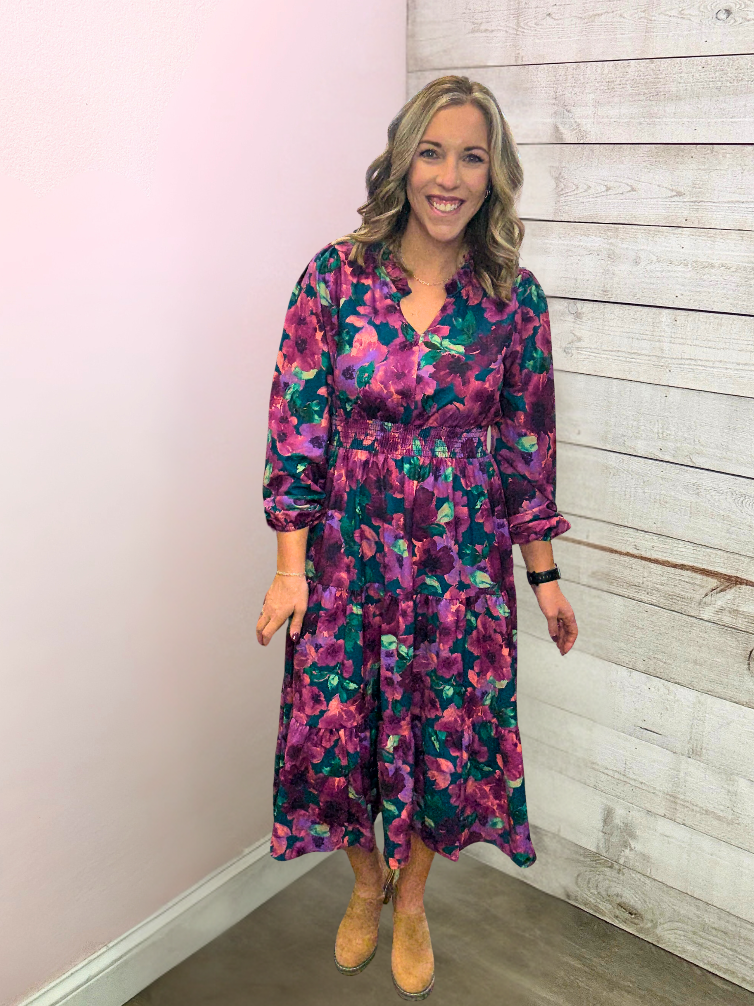 "Floral Beauty" Smocked Waist Dress *FINAL SALE*