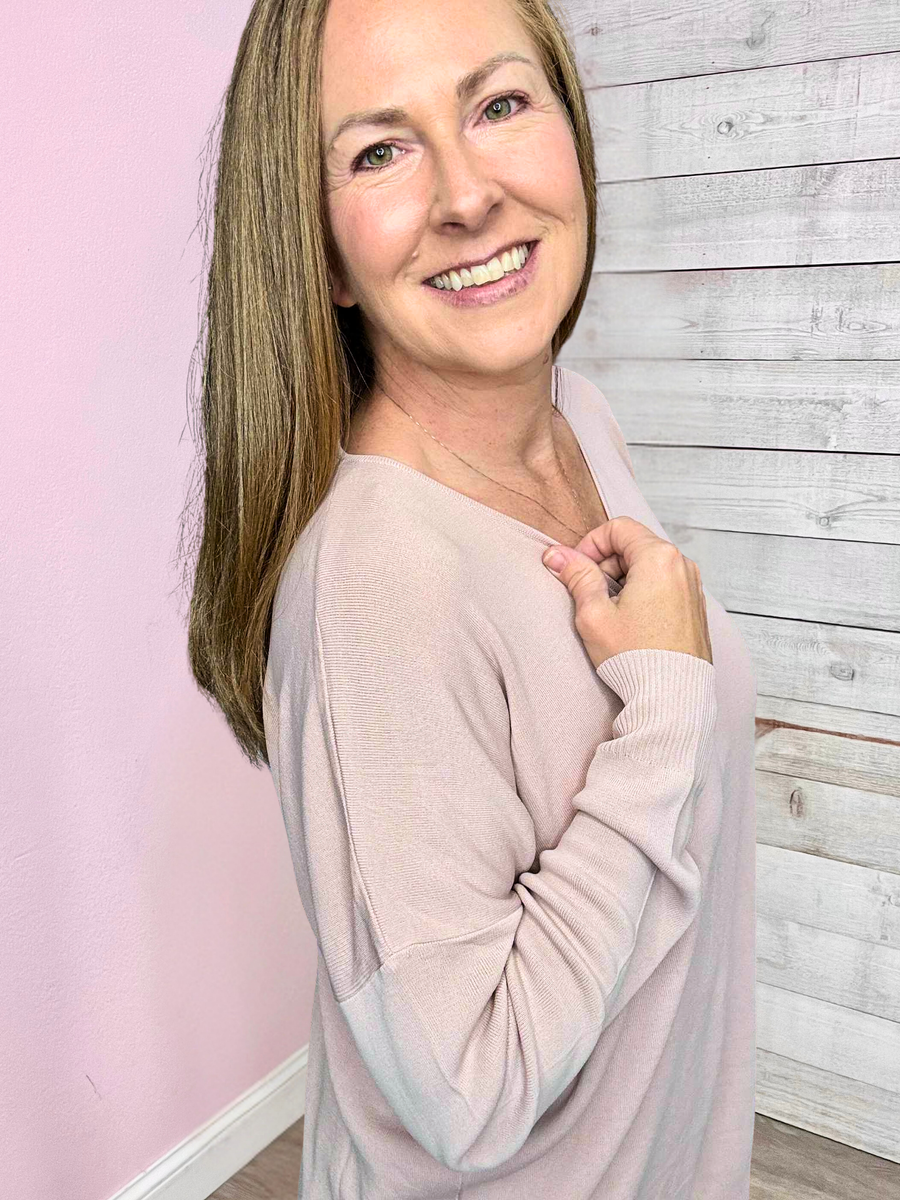 "Days Like This" Lightweight Sweater- Blush