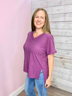 "Forever Free" Purple Short Sleeve Top