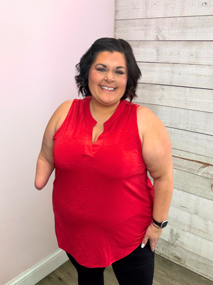 "New Favorite" Lizzy Sleeveless Top- Red