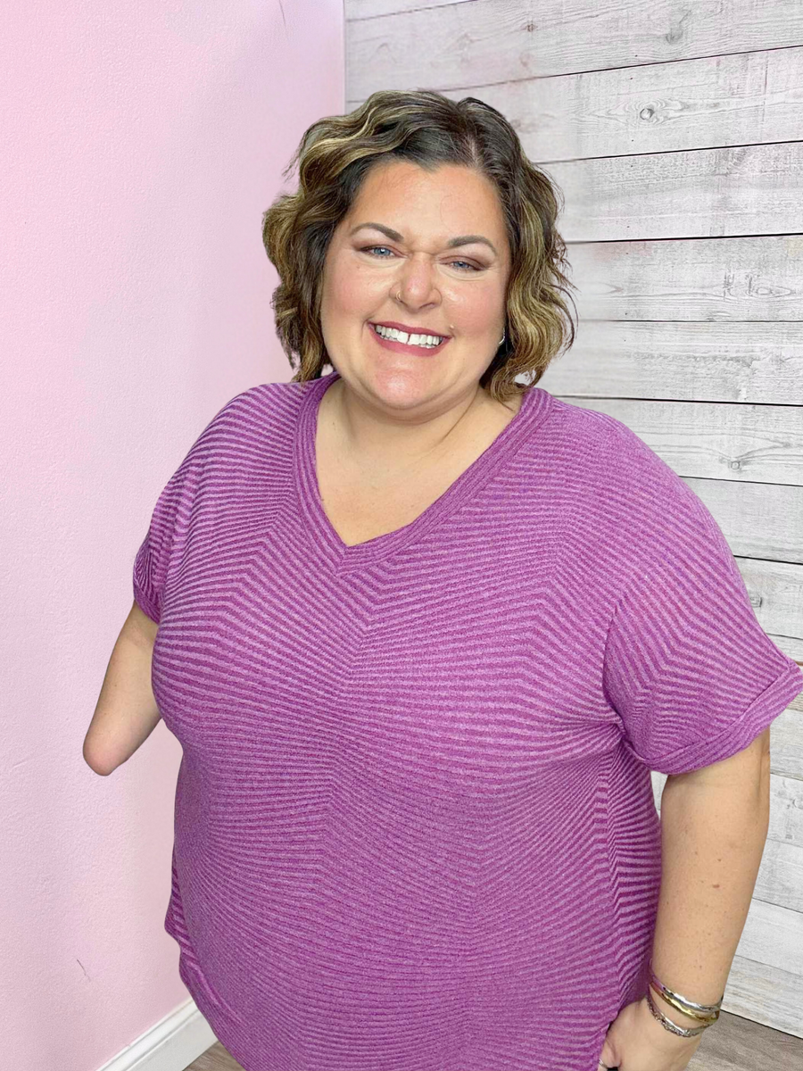 "Forever Free" Purple Short Sleeve Top