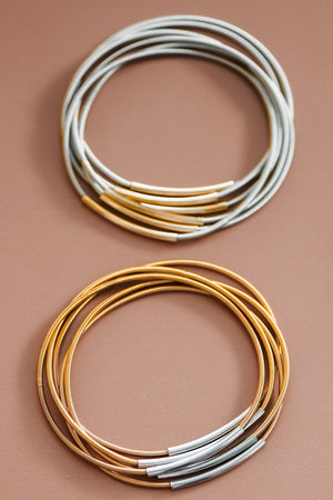 "Olive" Stretchy Layered Bracelets