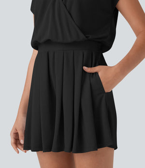 "Never Giving Up" Black Waffle Romper