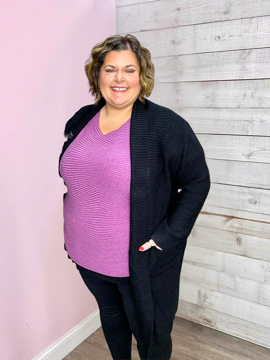 "Hold Me Tight" Black Cardigan