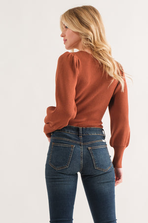 "Spicy" Ribbed Bodysuit- Brown *FINAL SALE*