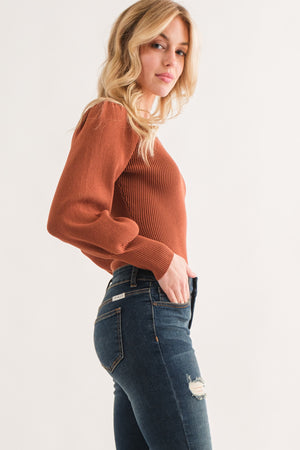 "Spicy" Ribbed Bodysuit- Brown *FINAL SALE*