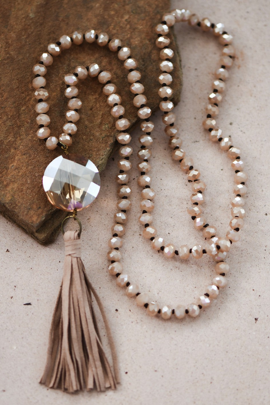 "Deb" Beaded Necklace w/Tassel