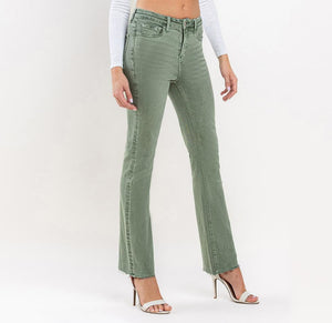 Lovervet Mid-Rise Bootcut Olive Jeans- LV1254