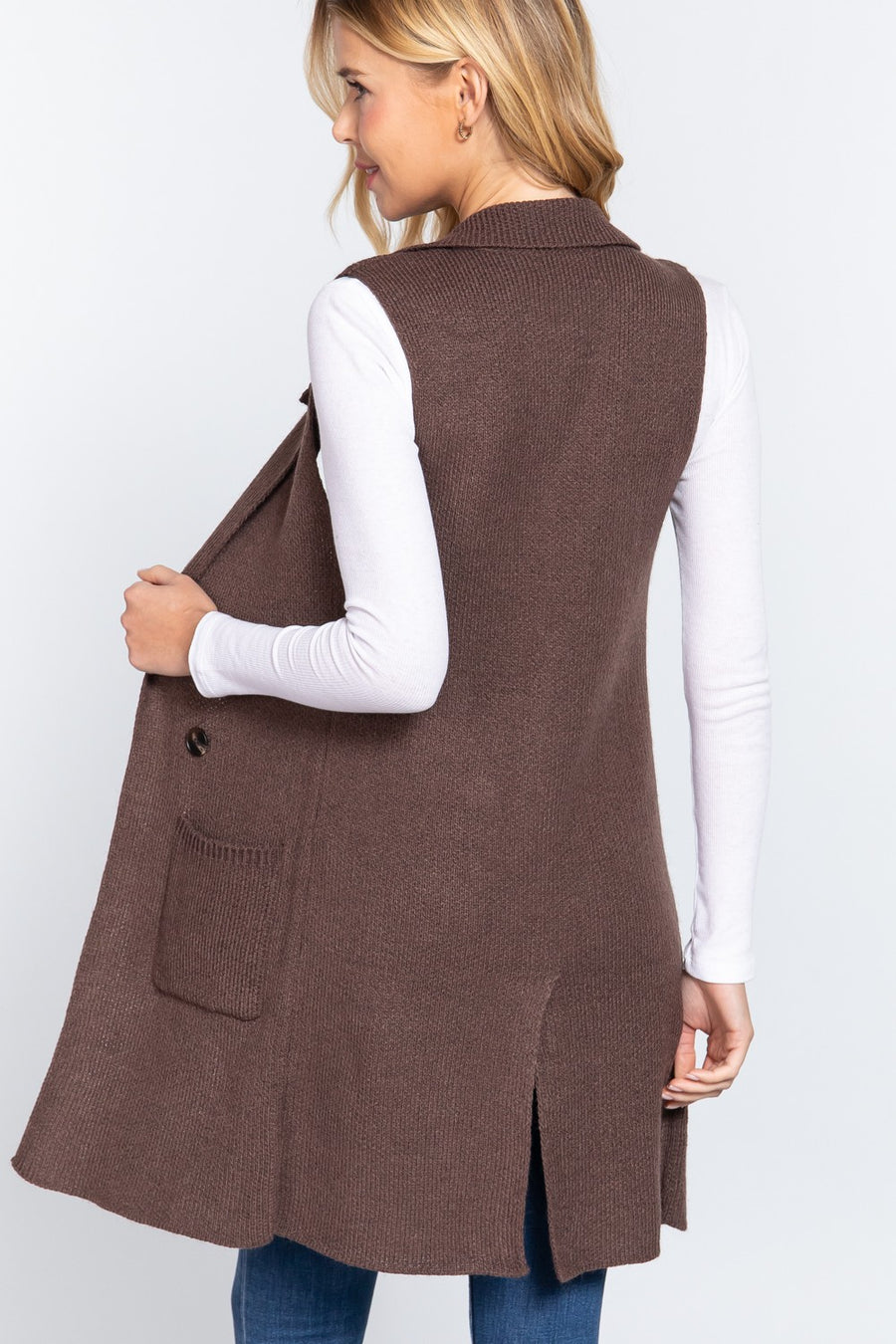 "Forever Beautiful" Sweater Vest- Brown *FINAL SALE*