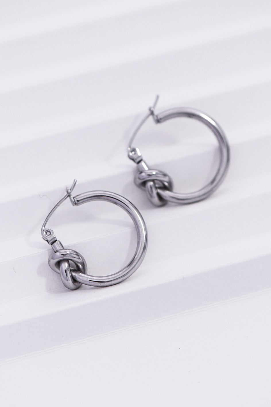 "Sheena" Silver Hoop Knot Earrings