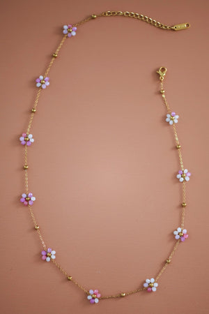 "Beth" Beaded Flower Necklace