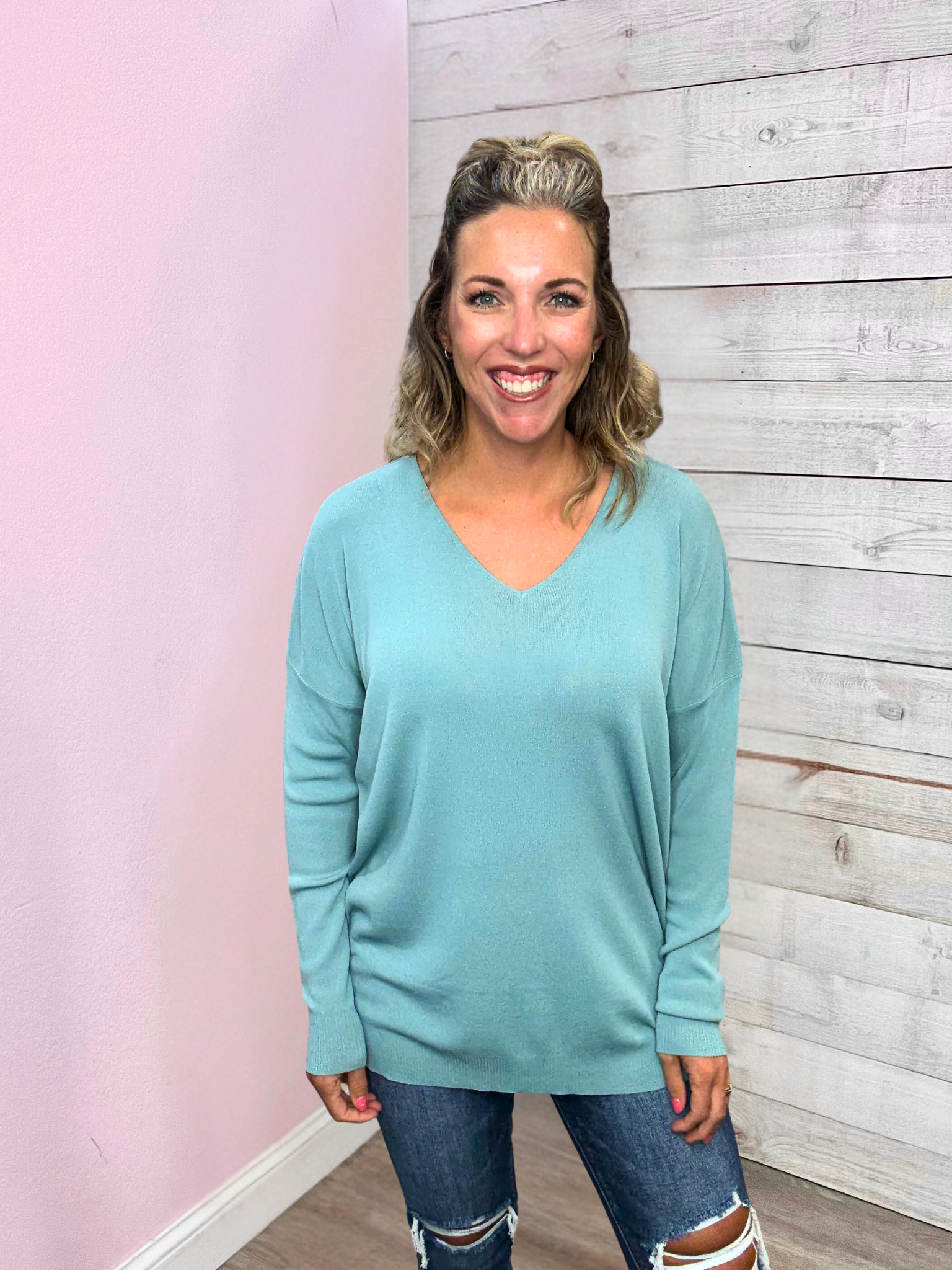 "Days Like This" Lightweight Sweater- Mint