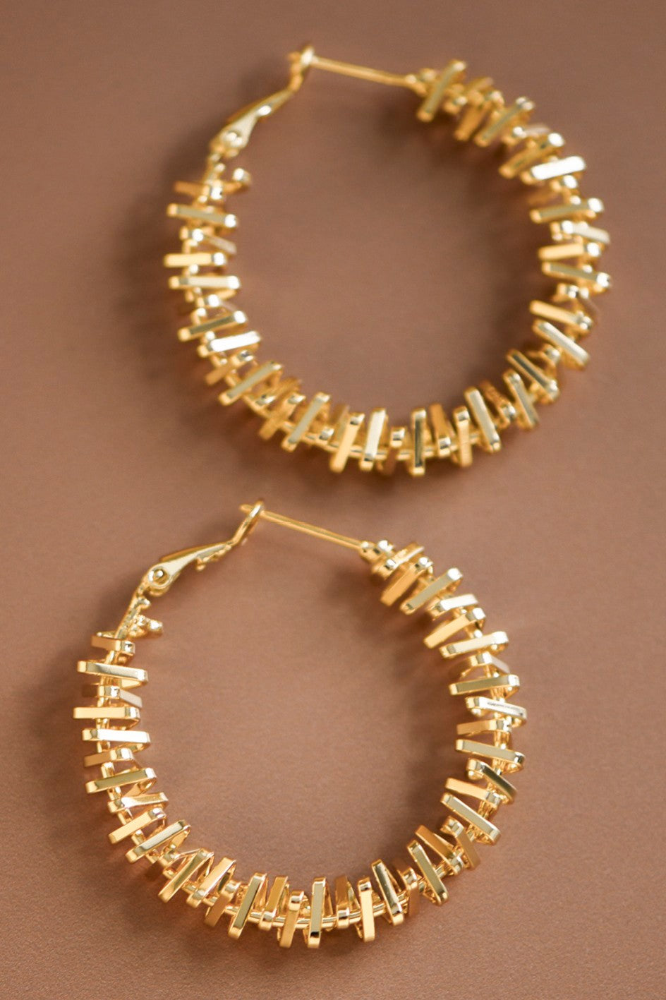 Spiked Gold Hoop Earrings