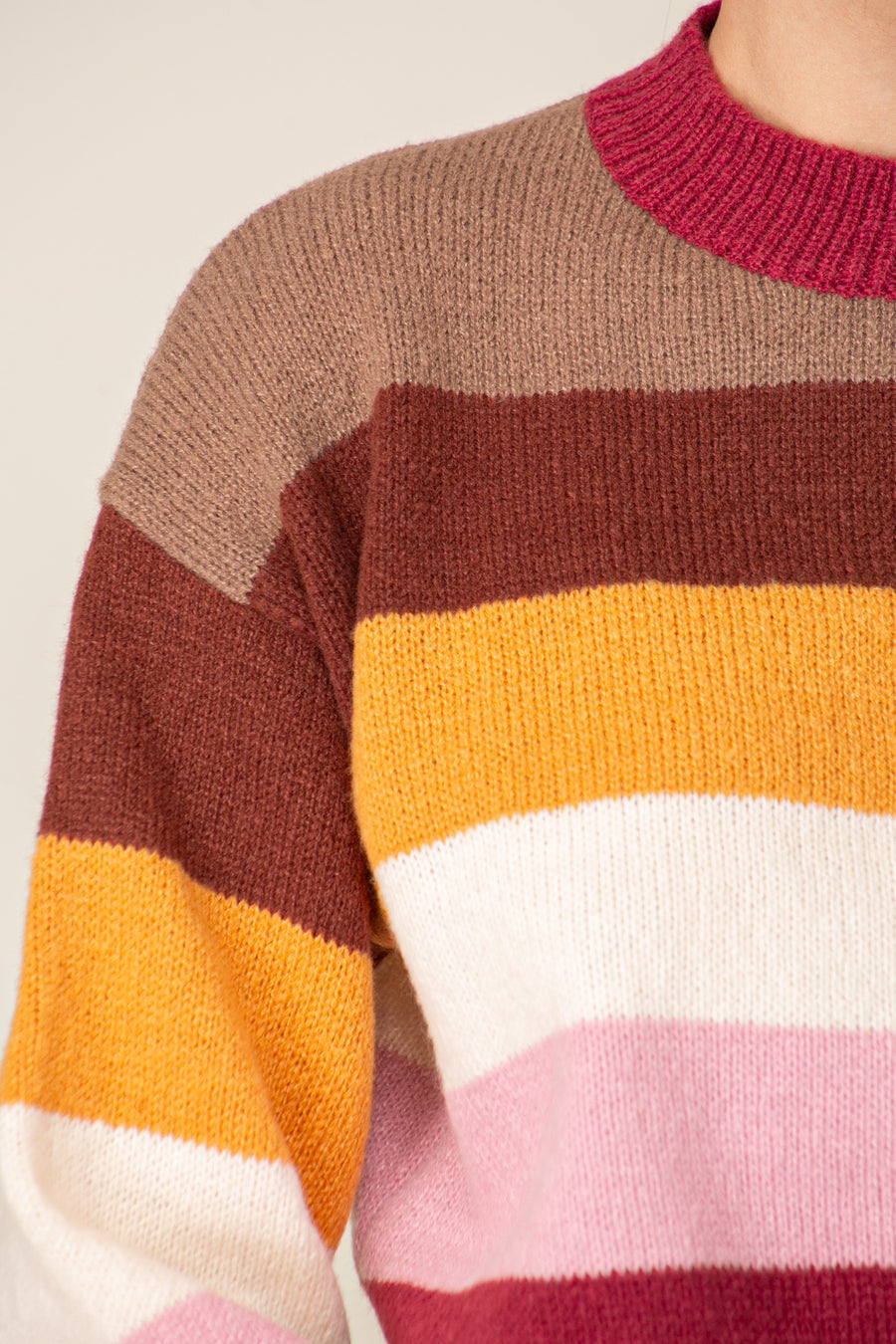 "Everyday Ease" Multicolored Stripe Sweater