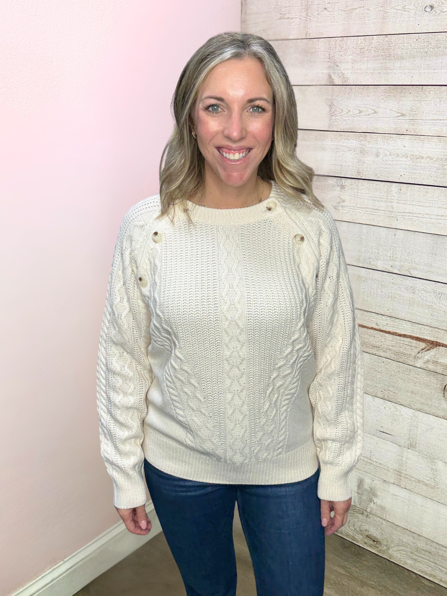 "Cider Season" Knit Sweater w/Buttons