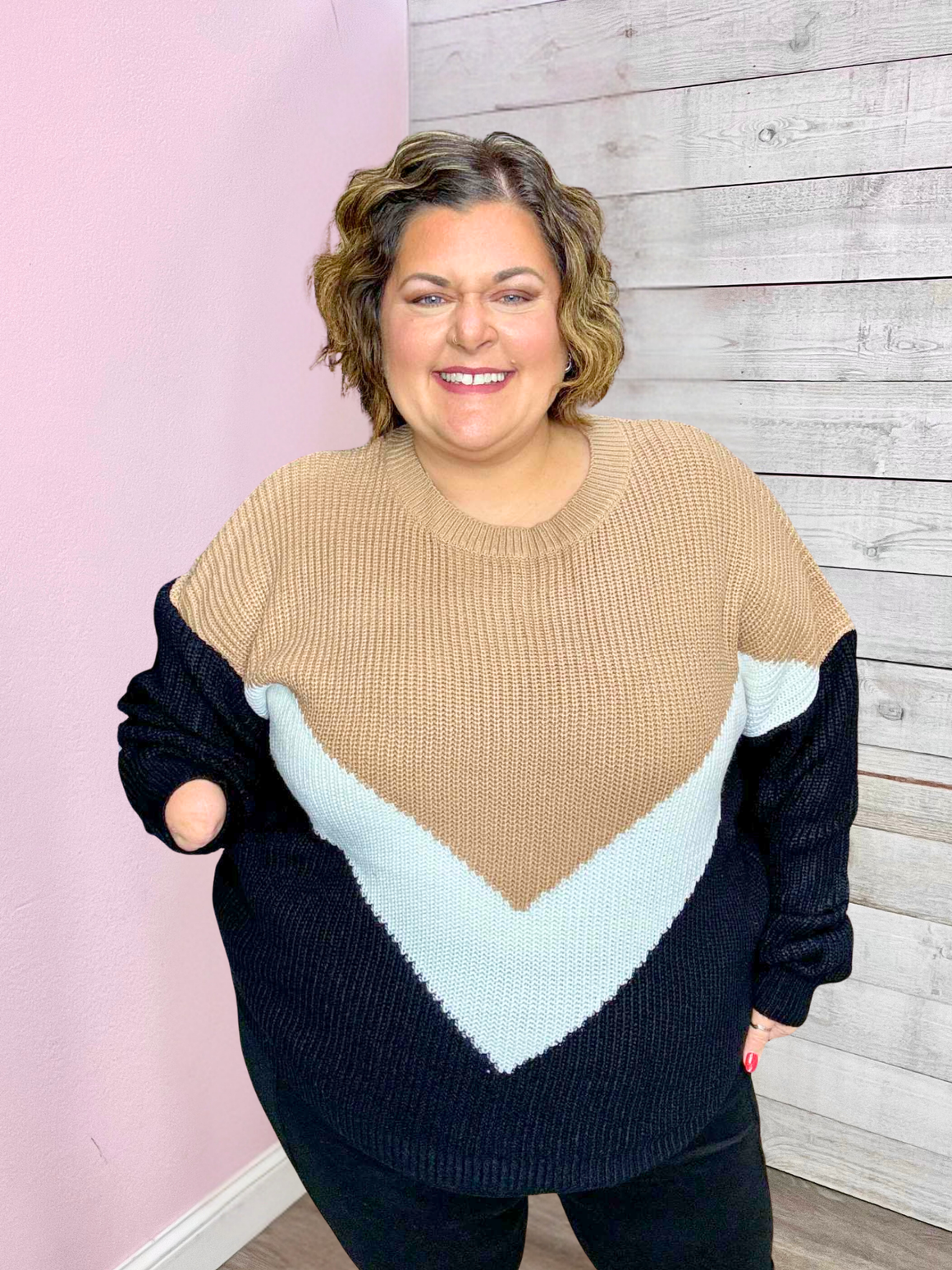 "Take It Slow" Chevron Sweater