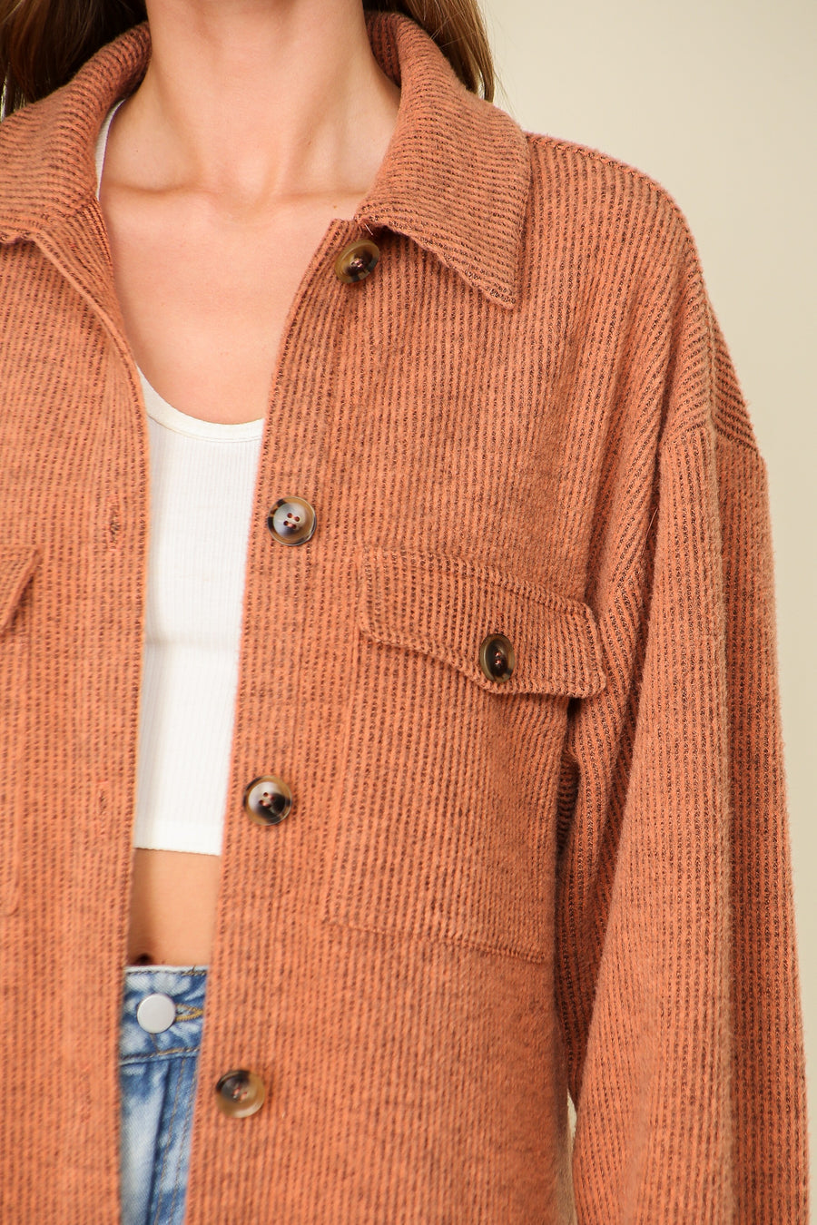 "Morning Hike" Shacket- Rust