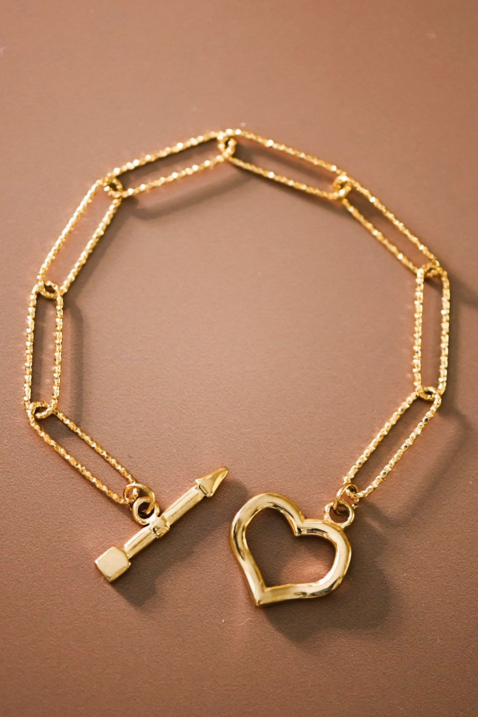 "Hilary" Gold Heart Chain Bracelet