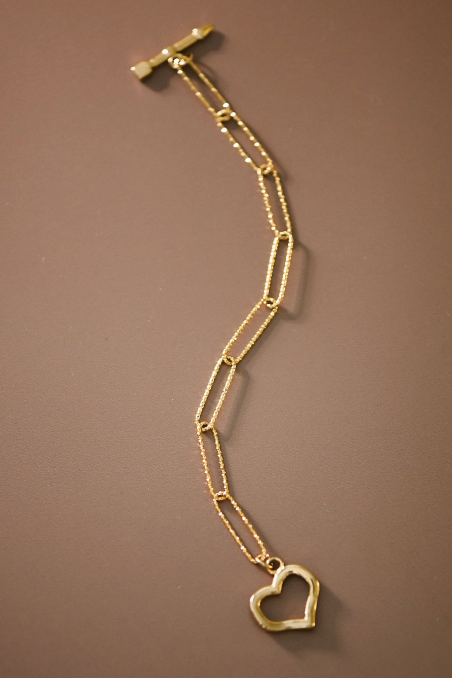 "Hilary" Gold Heart Chain Bracelet