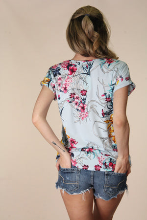 "Planning Ahead" Floral Front Knot Top