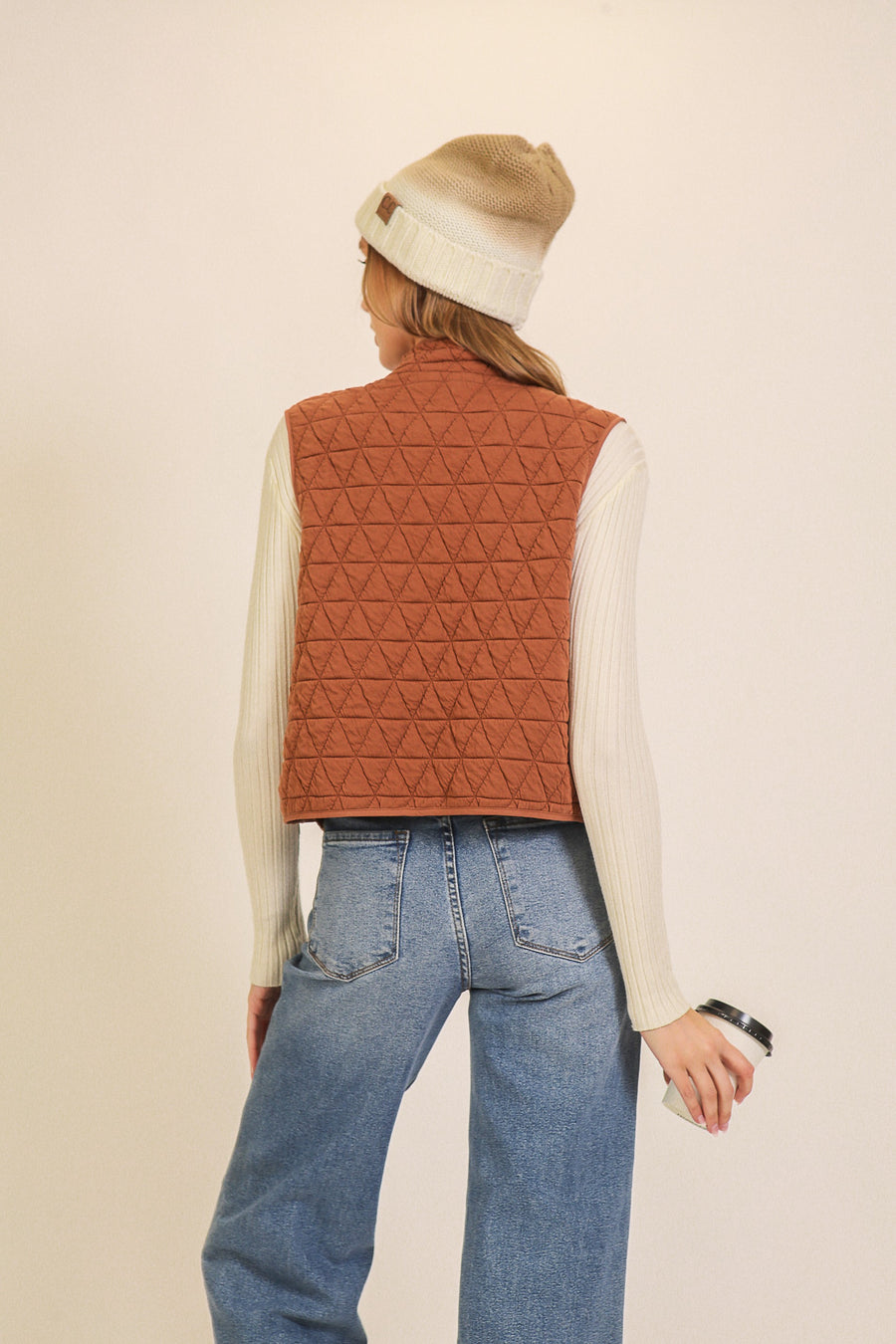 "Cafe Chic" Quilted Zip-Up Vest