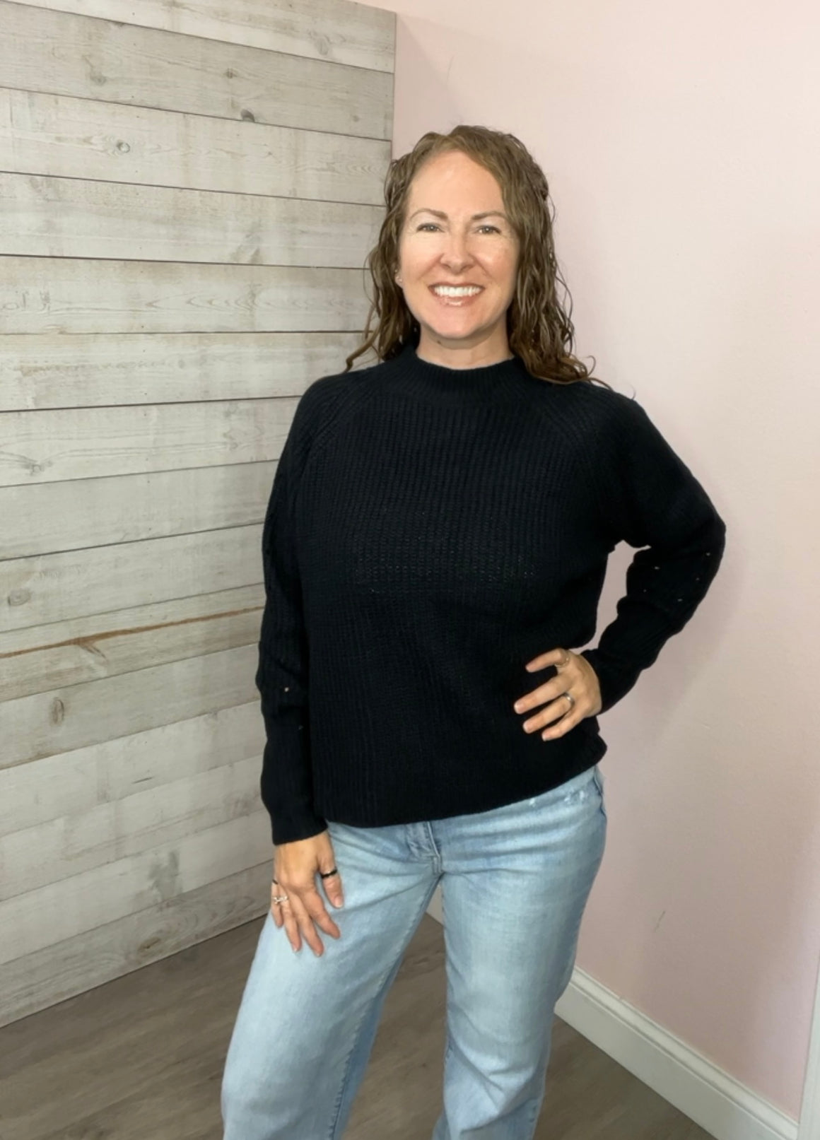 "Delighted" Ribbed Open Back Sweater *FINAL SALE*