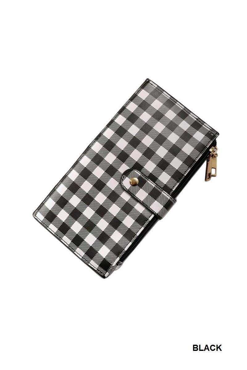 Checkered Slim Card Wallet