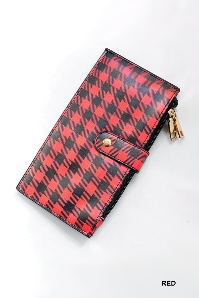 Checkered Slim Card Wallet