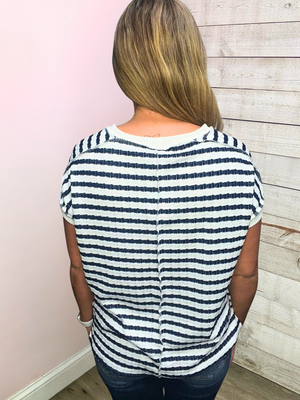 "Backyard Barbeque" Textured Striped Top