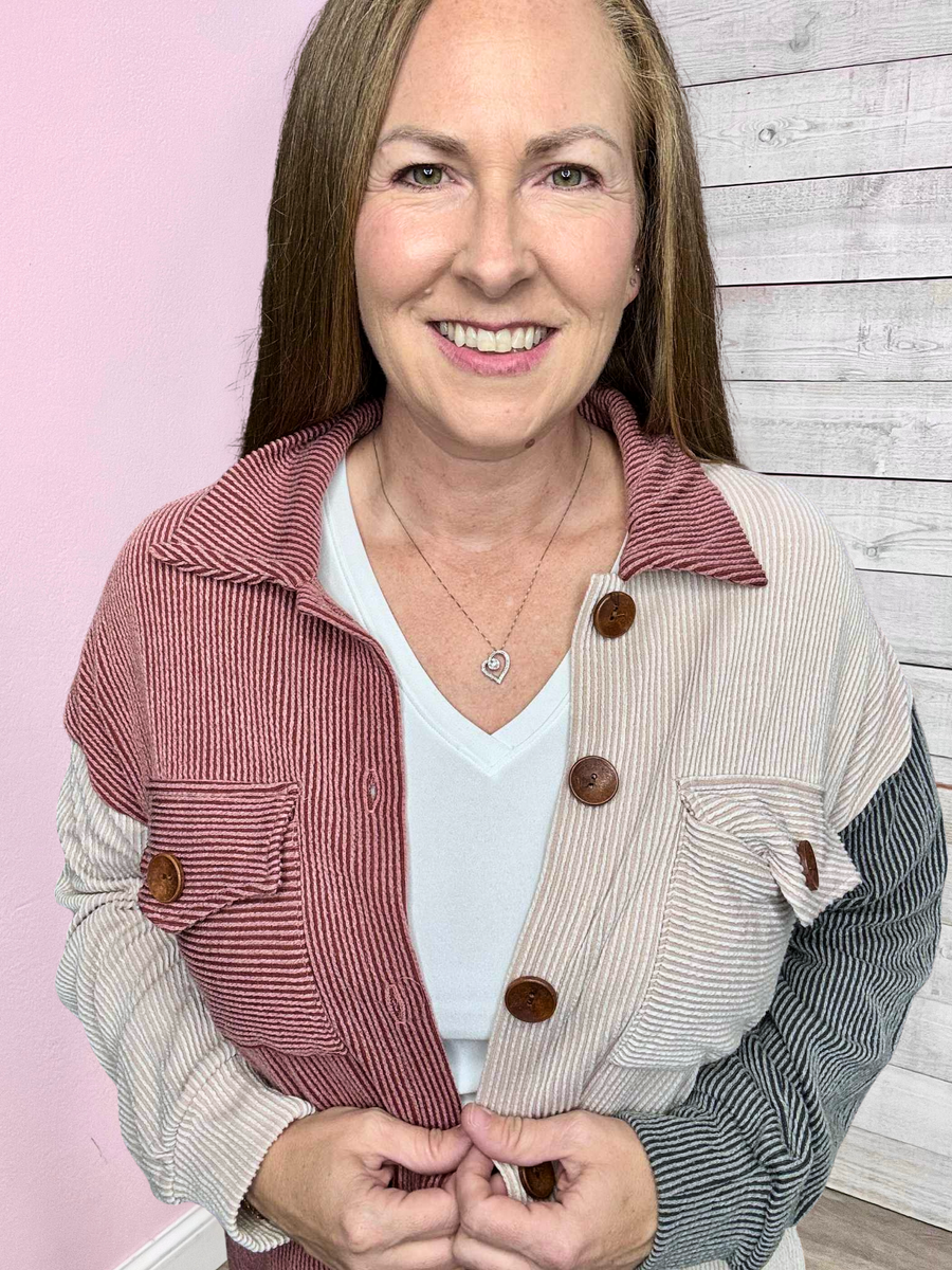 "Fireside Snuggles" Button Up Shacket
