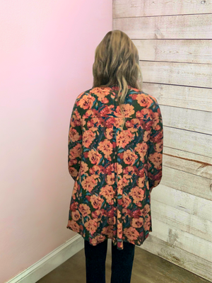 "Canyon Bloom" Olive Floral Lizzy Cardigan