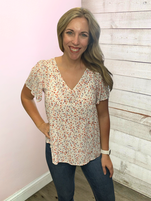 "Desert Dreamer" Ivory Floral Top