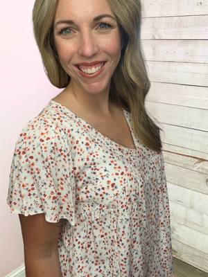 "Desert Dreamer" Ivory Floral Top