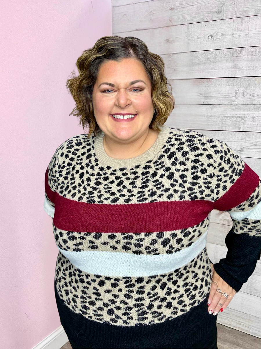 "Tell Me Everything" Leopard Print Sweater