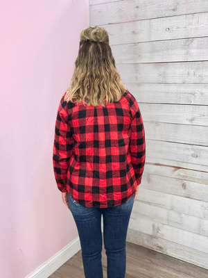 "Worth Your While" Button Down Checkered Top
