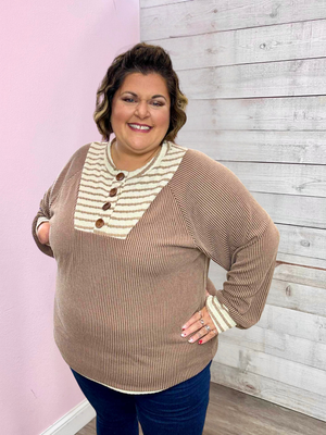 "Loving Glance" Button Detail Top