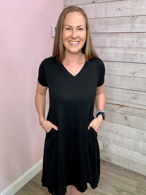 "Back To Basics" T-Shirt Dress- Black
