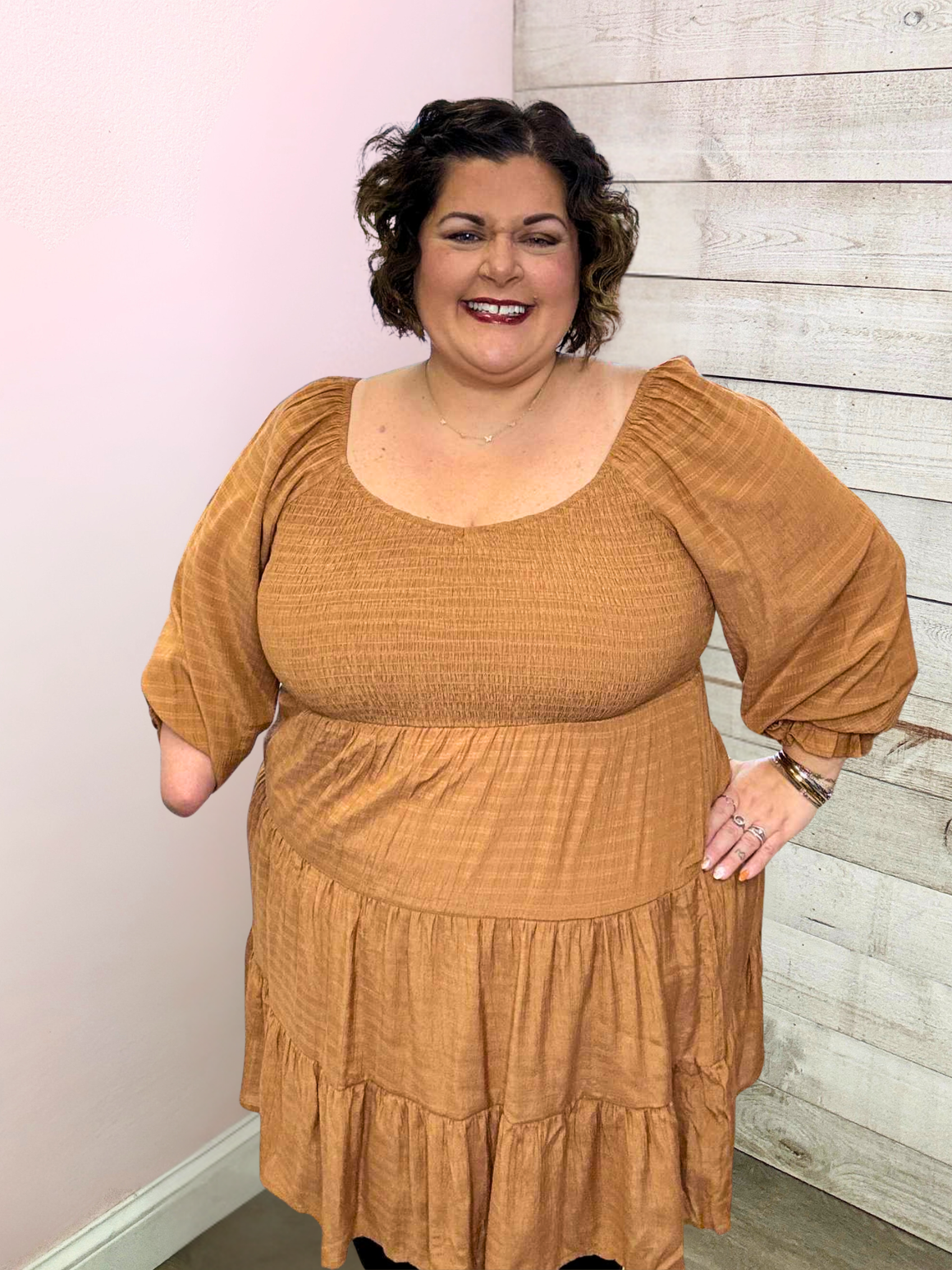 "Orchard Walks" Smocked Midi Dress