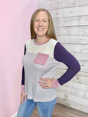"You Earned It" Purple Colorblock Top