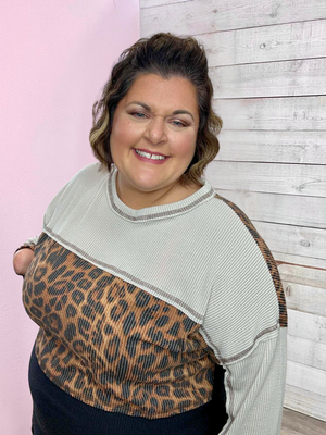 "Leopard Love" Animal Print Colorblock Top