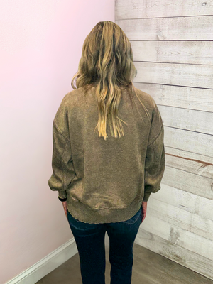 "Cozy Classic" Acid Wash Mocha Sweatshirt