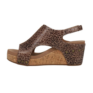 "Carley" Corky Wedge Sandal- Leopard *FINAL SALE*