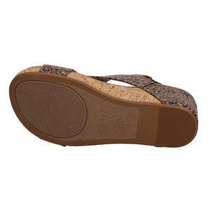 "Carley" Corky Wedge Sandal- Leopard *FINAL SALE*