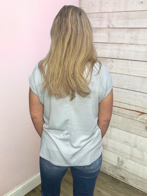 "Boho Energy" Waffle Knit Short Sleeve Top