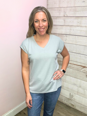 "Boho Energy" Waffle Knit Short Sleeve Top