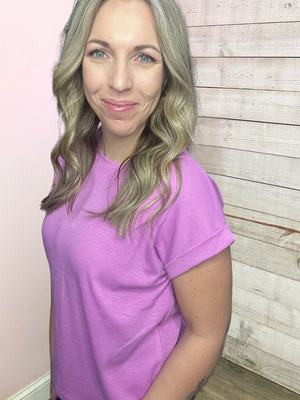 "Clear As Day" Pink Short Sleeve Top